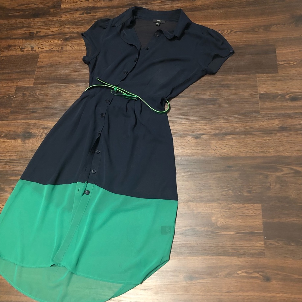MSK  LOVELY SHEER DRESS GREEN & BLUE SIZE 10